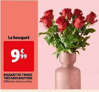 Auchan Bouquet de 7 roses très gros boutons offre