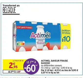 Intermarché Actimel saveur fraise danone offre