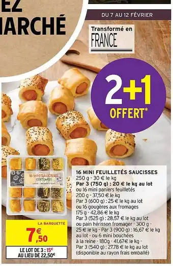 Intermarché 16 mini feuilletés saucisses offre