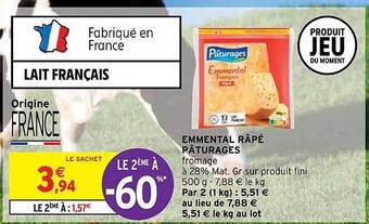 Intermarché Emmental râpé pâturages offre