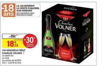 Intermarché Vin mousseux brut charles volner offre