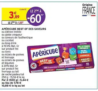Intermarché Apéricube best of des saveurs offre