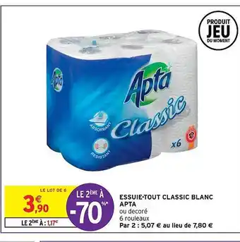 Intermarché Essuie-tout classic blanc apta offre