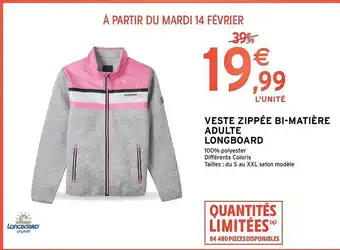 Intermarché Veste zippée bi-matière adulte longboard offre