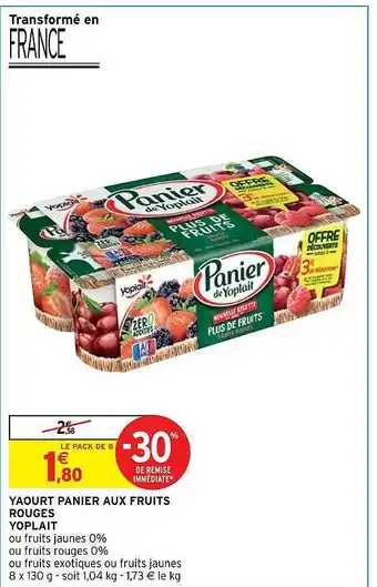 Intermarché Express Yaourt panier aux fruits rouges yoplait offre