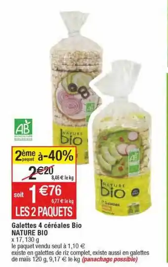 Migros Galettes 4 céréales bio nature bio offre