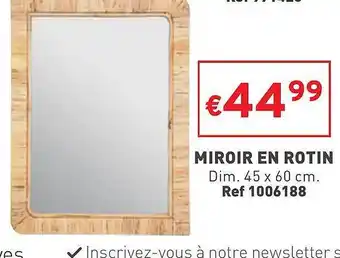 Trafic Miroir en rotin offre