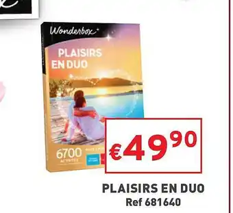 Trafic Plaisirs en duo wonderbox offre