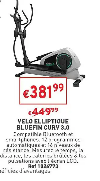 Vélo elliptique bluefin curv 3.0