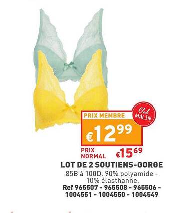 Trafic Lot de 2 soutiens-gorge offre
