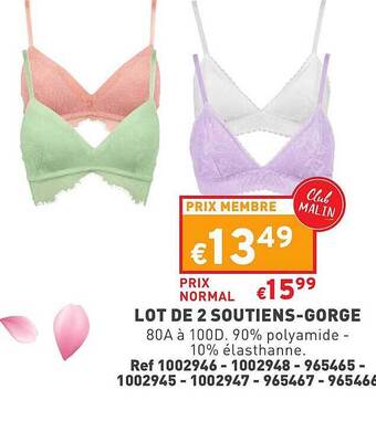 Trafic Lot de 2 soutiens-gorge offre