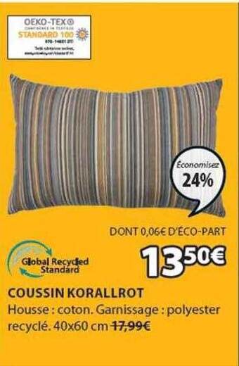 JYSK Coussin korallrot offre