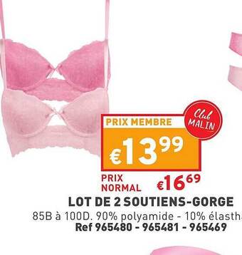Trafic Lot de 2 soutiens-gorge offre