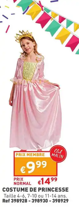 Trafic Costume de princesse offre