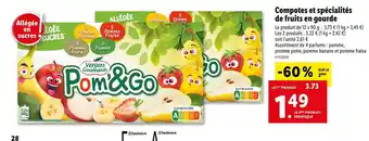 Lidl Compotes Et Spécialités De Fruits En Gourde offre