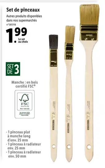 Lidl Set De Pinceaux offre
