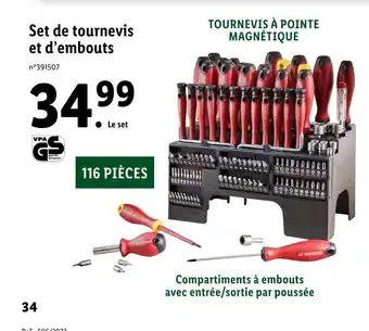 Lidl Set De Tournevis Et D'Embouts offre