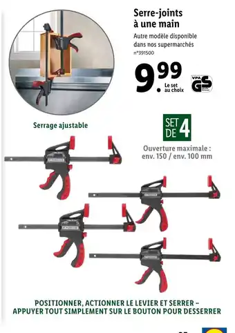 Lidl Serre-Joints à Une Main offre