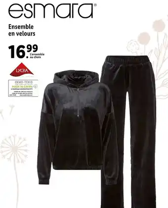 Lidl Ensemble En Velours offre
