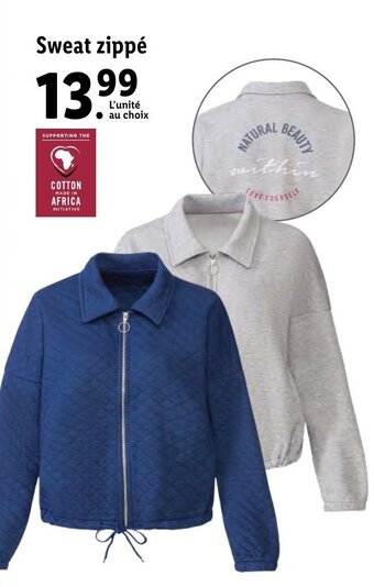 Lidl Sweat Zippé offre