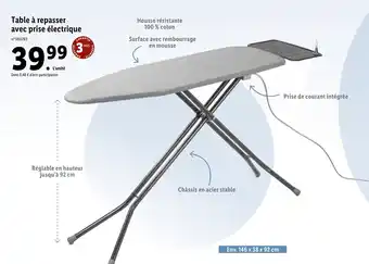 Lidl Table à Repasser Avec Prise électrique offre