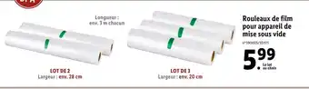Lidl Rouleaux De Film Pour Appareil De Mise Sous Vide offre