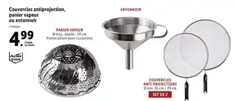 Lidl Couvercles Antiprojection, Panier Vapeur Ou Entonnoir offre