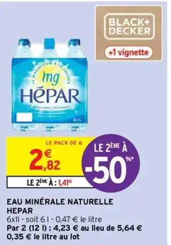 Intermarché Eau Minérale naturelle Hepar offre