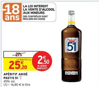 Intermarché Apéritif Anisé Pastis 51 offre
