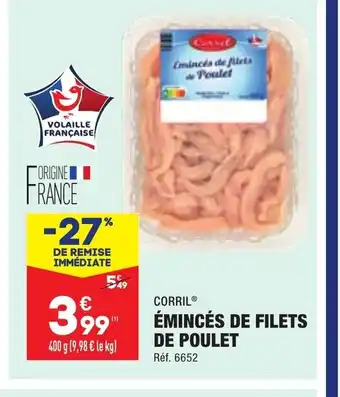ALDI Eminces de Filets de Poulet offre