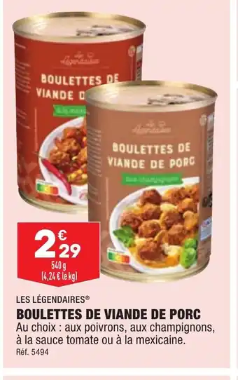 ALDI Boulettes de Viande de Porc offre