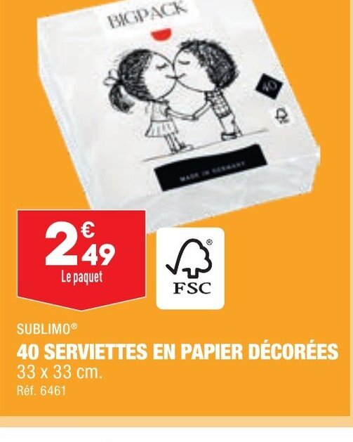 Promo 40 Serviettes en papier Decorees chez ALDI