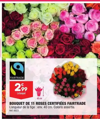 ALDI Bouquet de 11 roses Certifiees Fairtrade offre