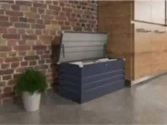 E.Leclerc Brico Coffre de jardin métal "store" - 480 l - 132 x 61 x 60 cm - gris offre