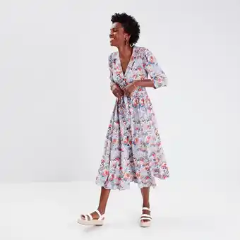 Robe longue boutonnée blanc femme
