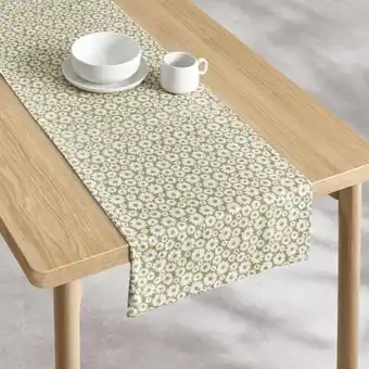 Chemin de table en coton imprimé petites fleurs