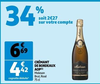 Auchan Crémant de bordeaux aop offre