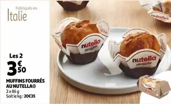 Auchan Muffins fourrés au nutella les 2 offre