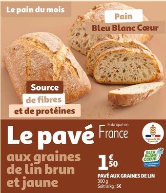 Auchan Pavé aux graines de lin offre