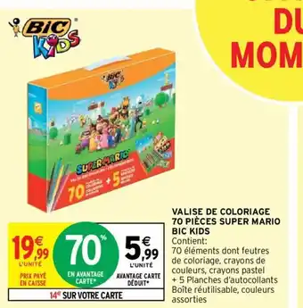 Intermarché Valise De Coloriage 70 Pieces Super Mario Bic Kids offre