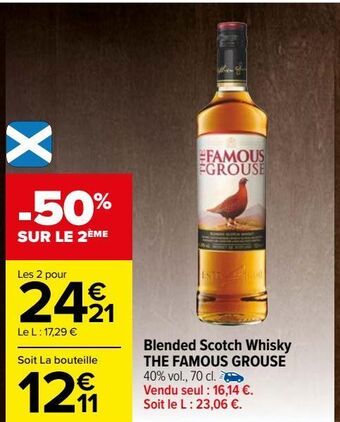 Carrefour Blended scotch whisky the famous grouse offre
