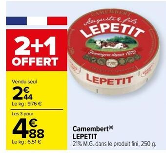 Carrefour Camembert lepetit offre