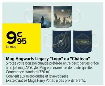 Carrefour Mug hogwarts legacy "logo" ou "château" offre