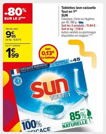 Carrefour Market Tablettes lave-vaisselle tout en 1(d) sun offre