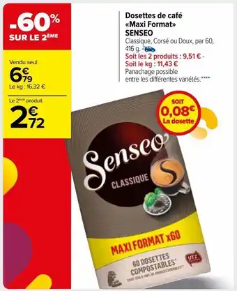 Dosettes de café maxi format senseo