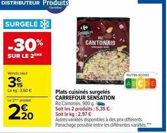 Carrefour Market Plats cuisinés surgelés  carrefour sensation offre