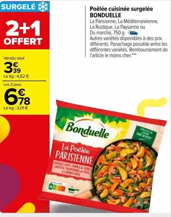 Carrefour Market Poêlée cuisinée surgelée bonduelle offre