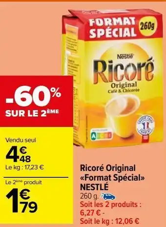 Carrefour Market Ricoré original  format spécial  nestlé offre