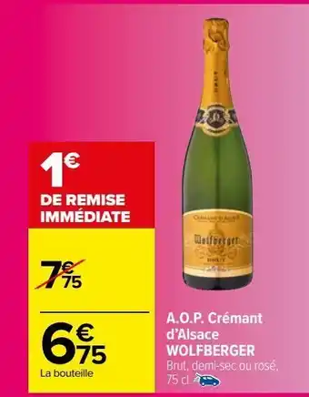 Carrefour Market A.o.p. crémant d’alsace wolfberger offre