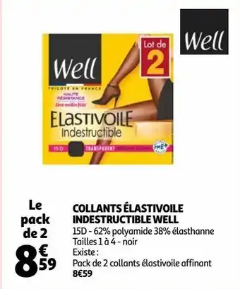 Auchan Collants élastivoile indestructible well offre
